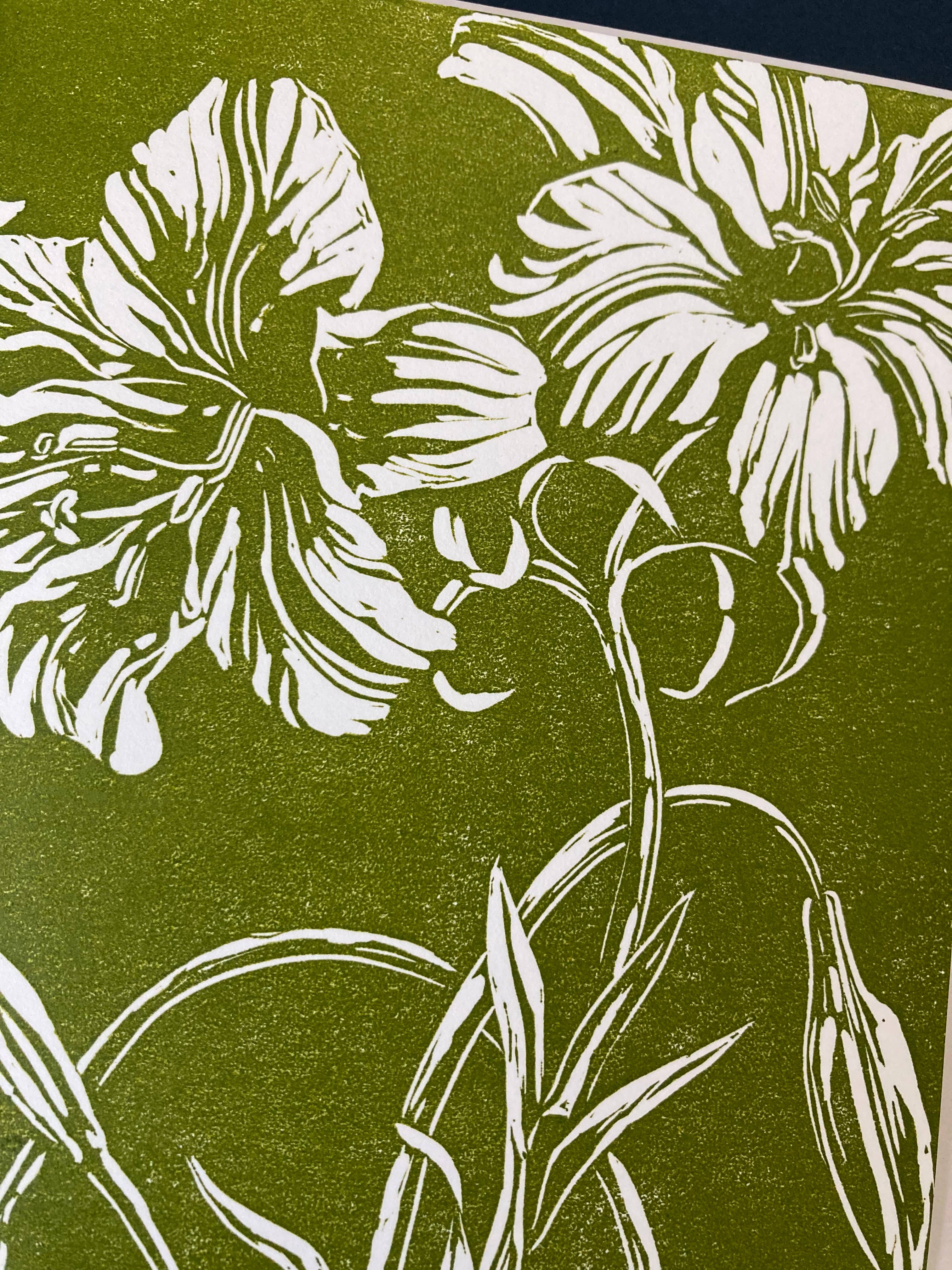 Kathie Studio - Wholesale Everyday Greeting Card - Lily Blockprinted Card1