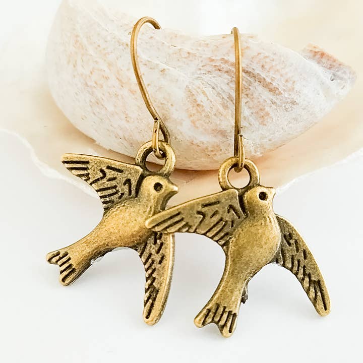 Spurv øreringe, fugle øreringe, natur smykker for engroshandel hos Piccadilly Pendants