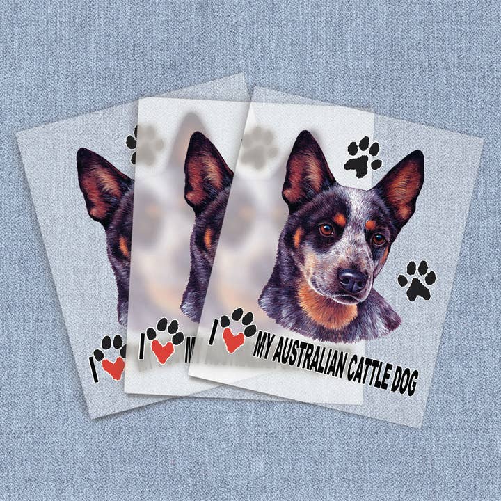 Bouvier australien, Transferts thermocollants DTF pour la vente par Iron It