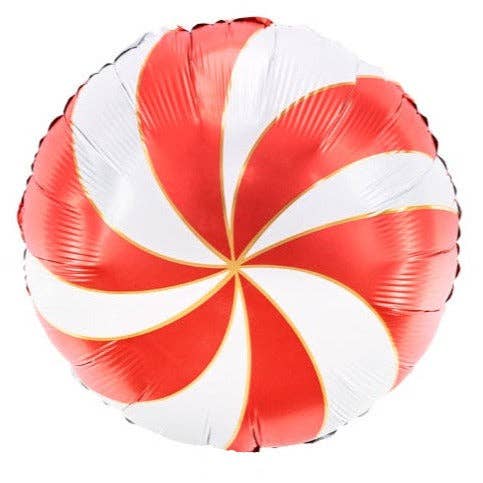 Red Candy Round Foil Balloon 18 in. for wholesale by THE BALLOON HUB