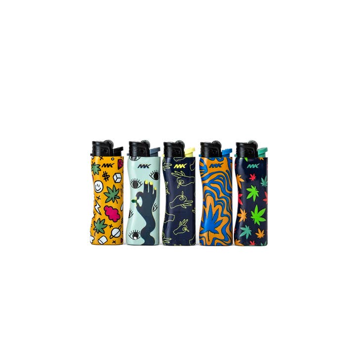 MK Lighter Company - Vendita all'ingrosso Accendini - Accendini MK Lighter 9G Flint Strike ricaricabili Plant - 50 pezzi
