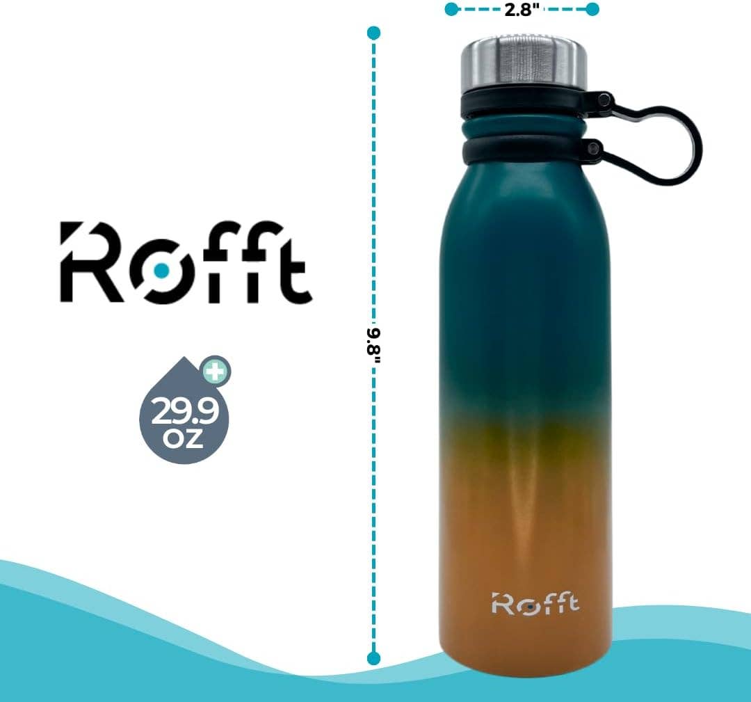 ROFFT USA LLC - Wholesale Water Bottle - 20 oz Insulated Water Bottle - Leak Proof, Stainless Steel, Thermo Bottle for Hot and Cold Drinks, Double Wall Insulation, Portable Water Flask for Travel, Outdoor2