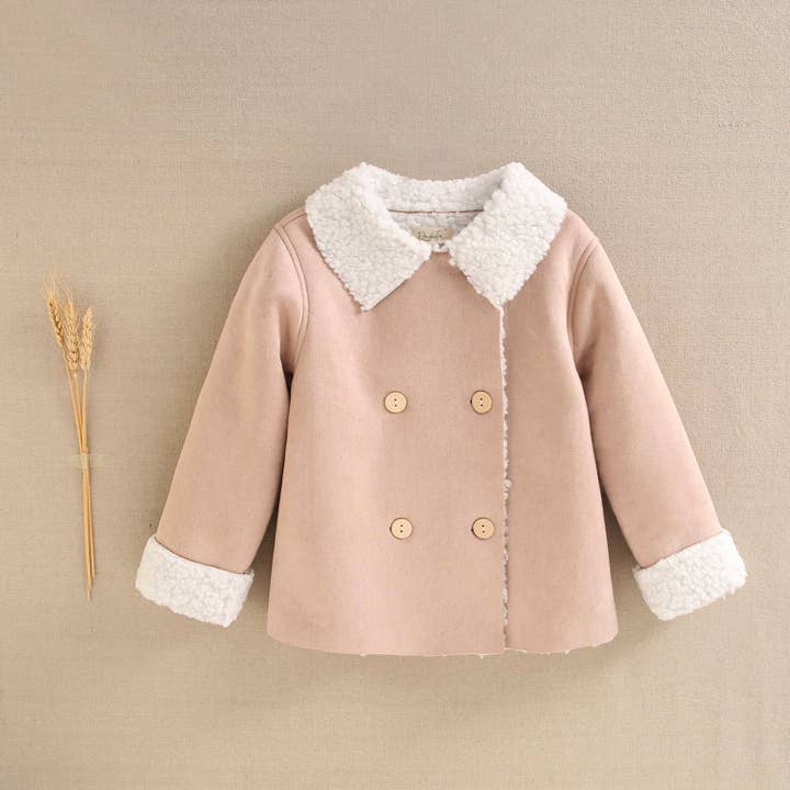 Dadati - Wholesale Jacket - Kids - Girls' jacket in light makeup color with sheep lining1