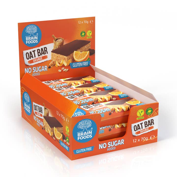 Orange Flapjack for wholesale by Brain Foods