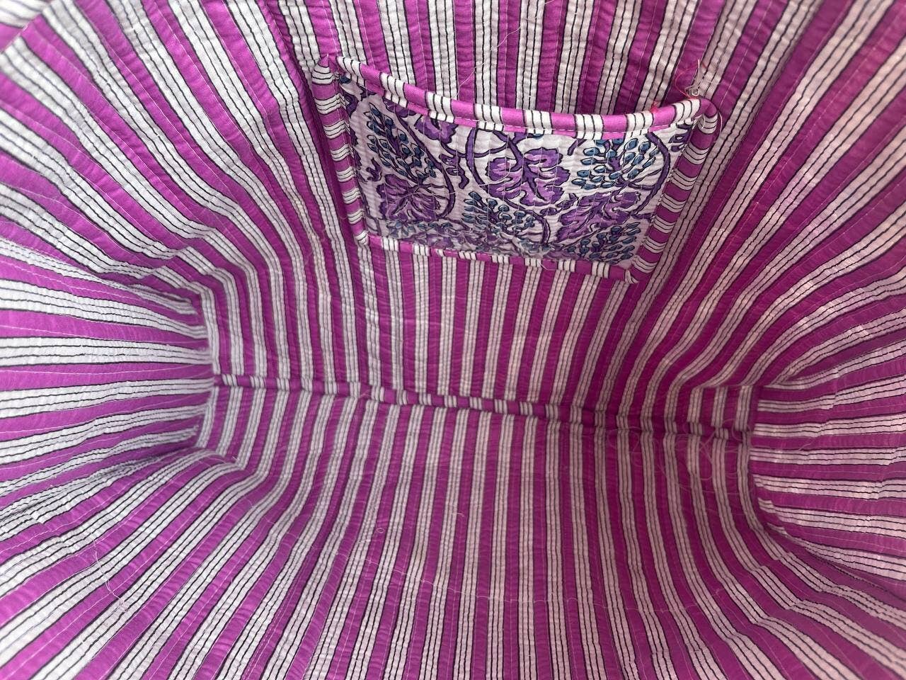 Bhawana Handicrafts - Vente Sacs de course/à provisions - Sac fourre-tout en coton indien fleuri fait main pour le shopping et les voyages4