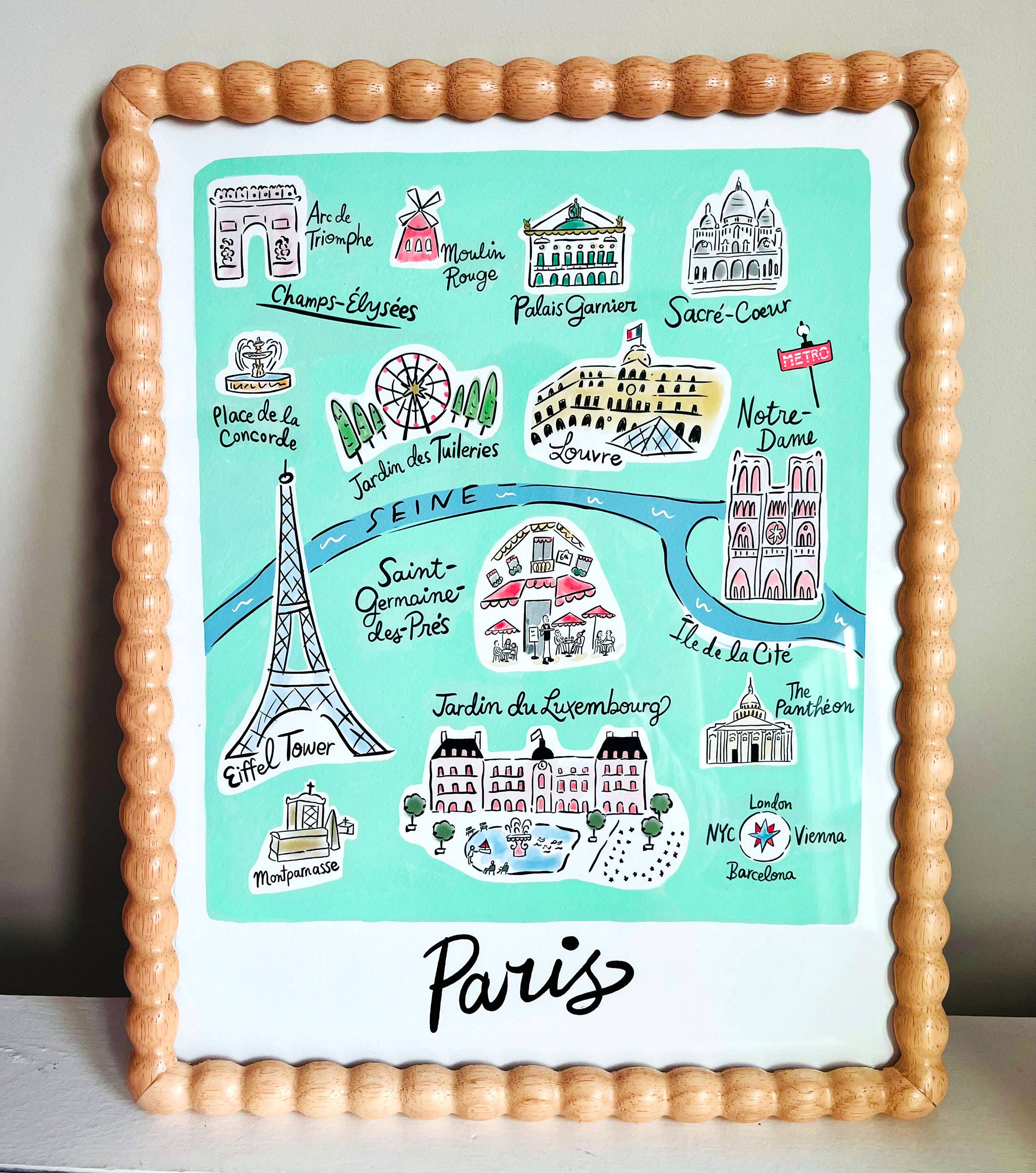 Little Desk Drawer - Wholesale Art Print - Paris Art Map Print1