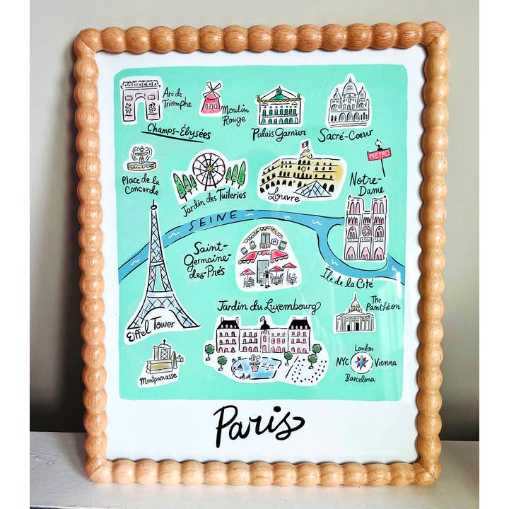 Little Desk Drawer - Wholesale Art Print - Paris Art Map Print1