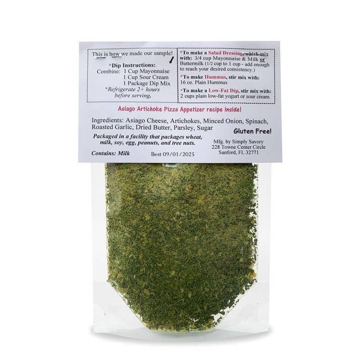 Simply Savory - Wholesale Dip - Asiago Artichoke Dip Mix2