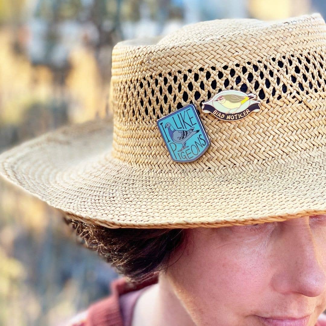 Bridget Farmer Printmaker - Wholesale Lapel pin/button - Bird Noticer - Enamel Pin2