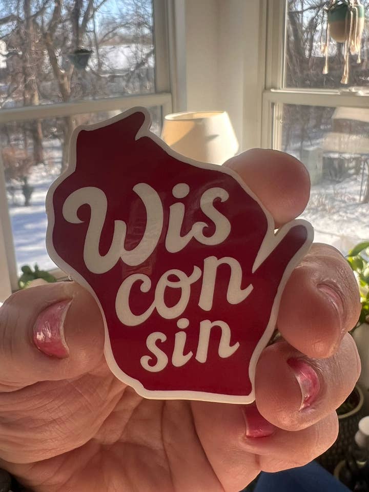 Wisconsin State Sticker for engroshandel hos La La & Co