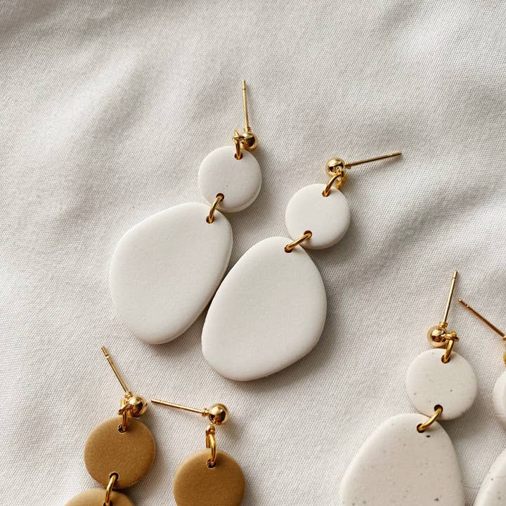 SageClayCo – Brincos de argola por atacado – Selma | Coleção Atemporal | Brincos artesanais de polímero