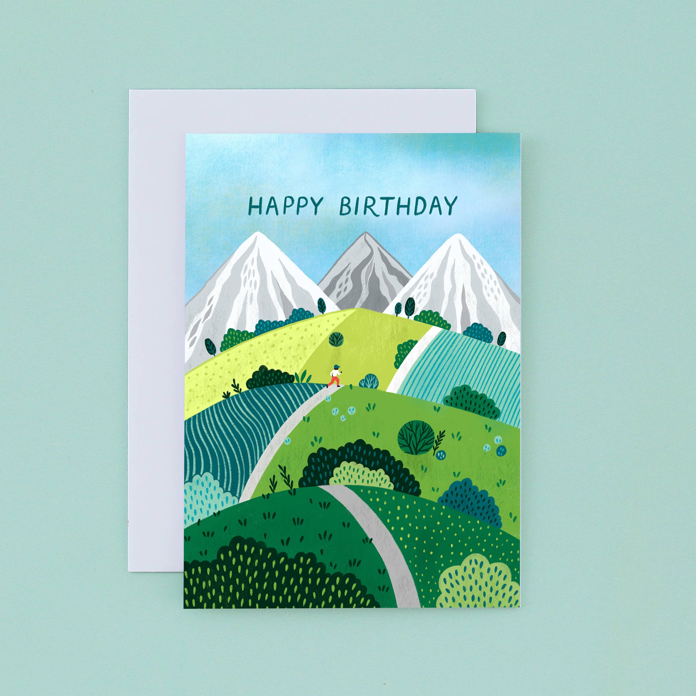 Pear Tree Press – wholesale Birthday card – Epic Mountain Running Birthday Card, Best Seller (Case of 6)0