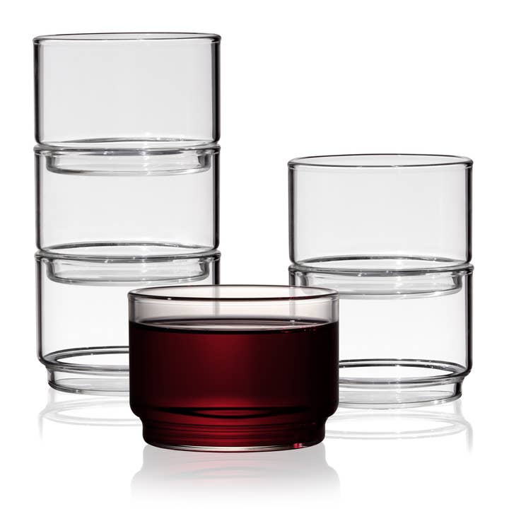 Viski - Wholesale Cocktail/Liquor Glass - Stackable Bodega Glasses – Set of 6 by Viski