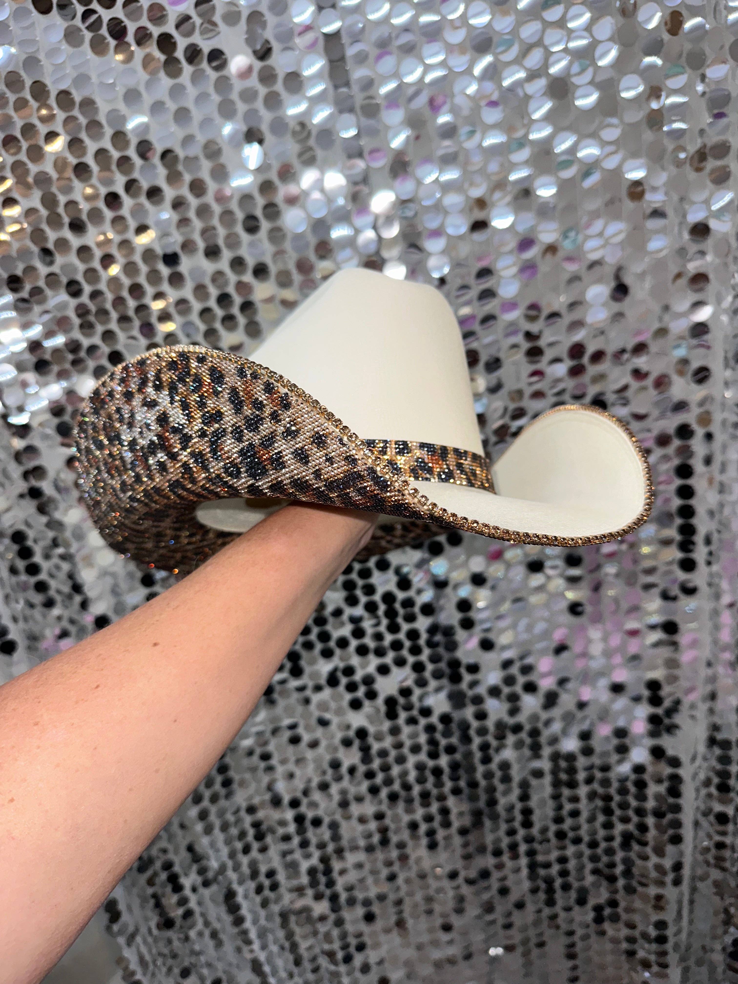 Rhinestone Cowgirl - Wholesale Cowboy Hat - Women's - Sand & Leopard Hat (Square Style)1