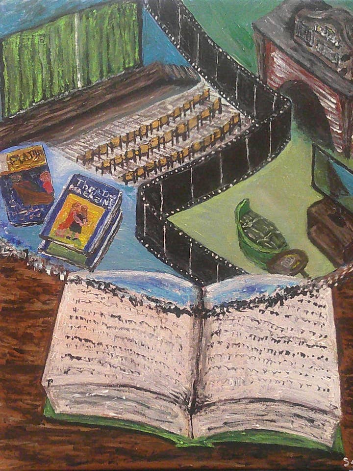 16x20 inspiration from the book acrylic prinnt for wholesale by Acrylics by Sammi