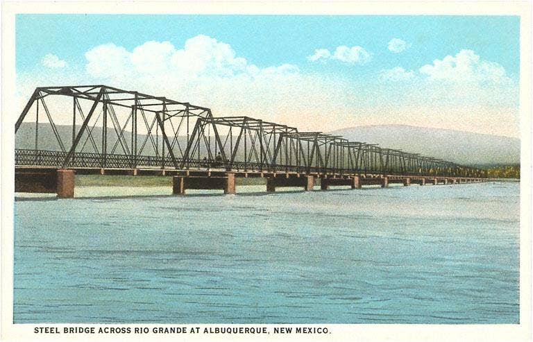 Found Image Press - Wholesale Stationery/Notecard Set - Greeting Card NM-135 Steel Bridge over Rio Grande, Albuquerq0