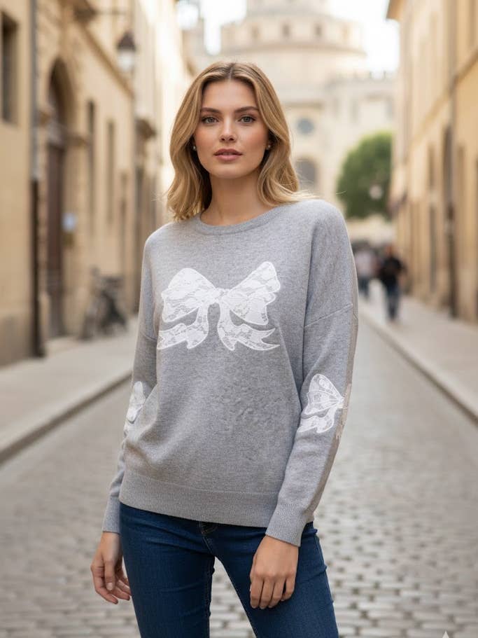 Women's sweater with lace patterns for wholesale by By Clara