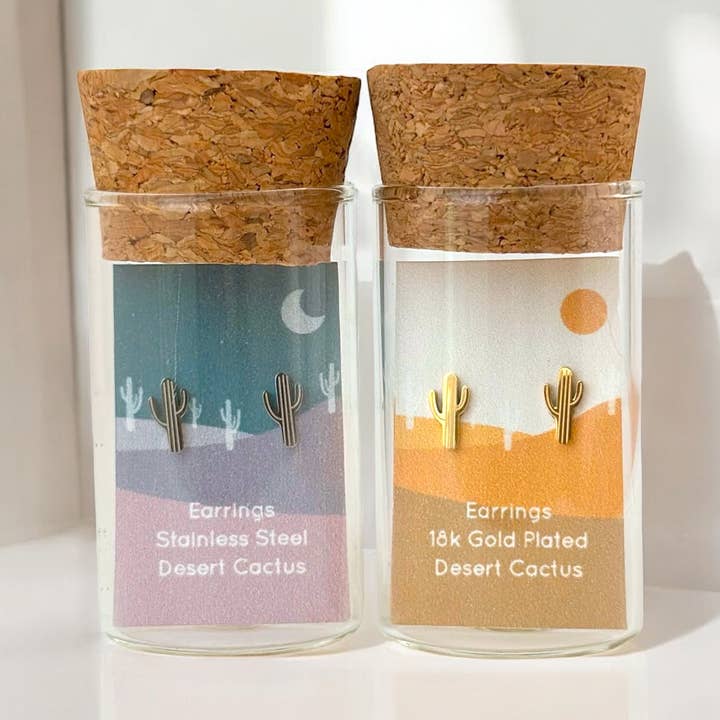 Dainty Little Tiny Things - Wholesale Stud/Post Earrings - Dainty Little Tiny Things | Desert Cactus | Earring Studs0