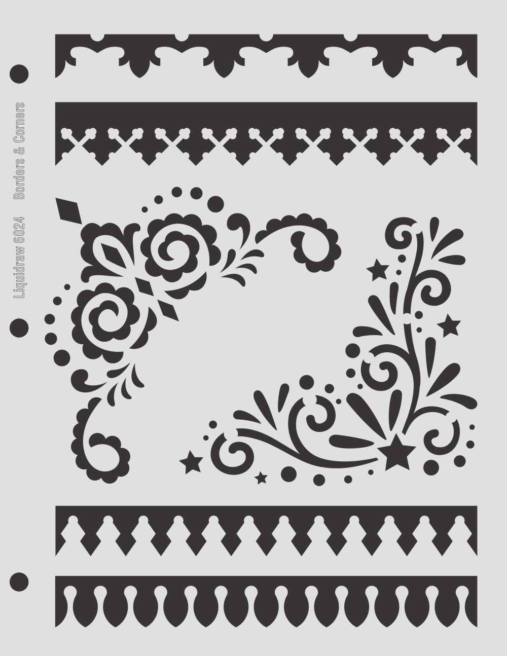 Liquidraw – wholesale Stencil/craft die – Liquidraw Design Stencils for Crafts, Furniture Painting, Drawing, Cakes, Letters, Numbers, Card Making, Christmas Decoration, Glass, Flowers, Wood, Wedding Invitations, Scrapbooking, Journals Reusable Templates Stencil with Shapes & Patterns1