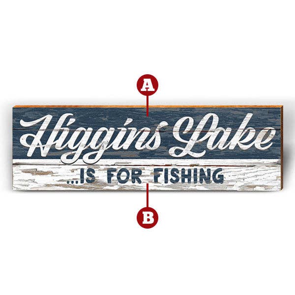 Mill Wood Art - Wholesale Sign - Customizable Lake Blue Rustic Sign | Wall Art Print on Real Wood