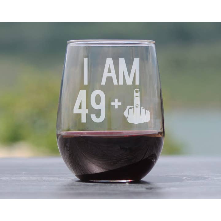 bevvee - Wholesale Wine Glass - 50th Birthday Gifts - 49 Middle Finger Stemless Wine Glass
