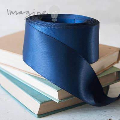 38mm Navy Satin Ribbon - 10 Metre Roll for wholesale by Imaginediy
