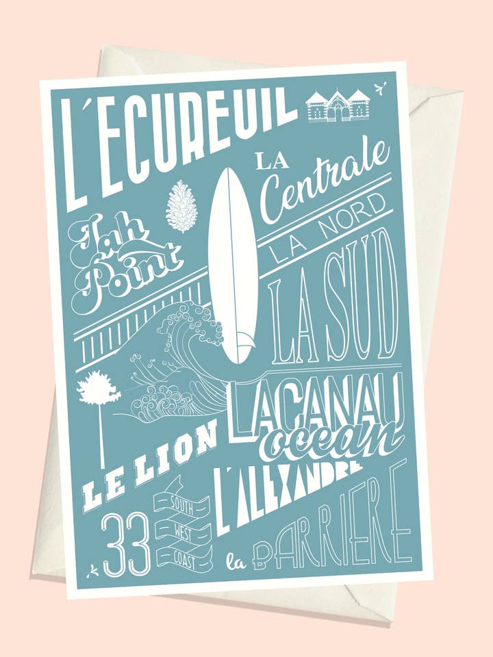 Cartolina LACANAU – Le Spiagge per la vendita all'ingrosso da parte di Julie Roubergue