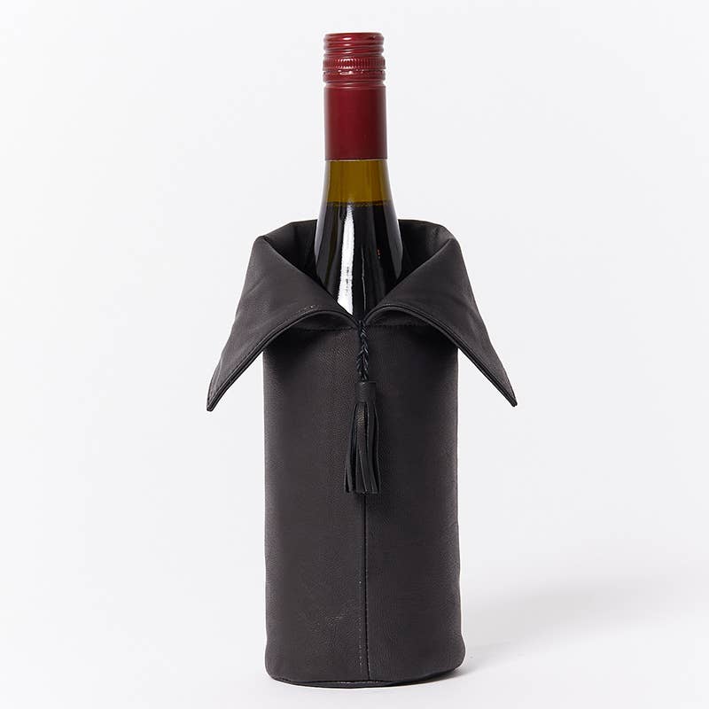 Opakuma - Wholesale Wine gift bag - Wine Bottle Leather Cover (Insulated) - Black0