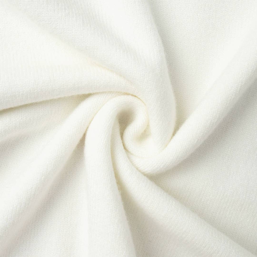 Wit Gebreide Elegante Losse Trui en Rok met Zijsplit Set ZK3458 voor groothandel op Faire4