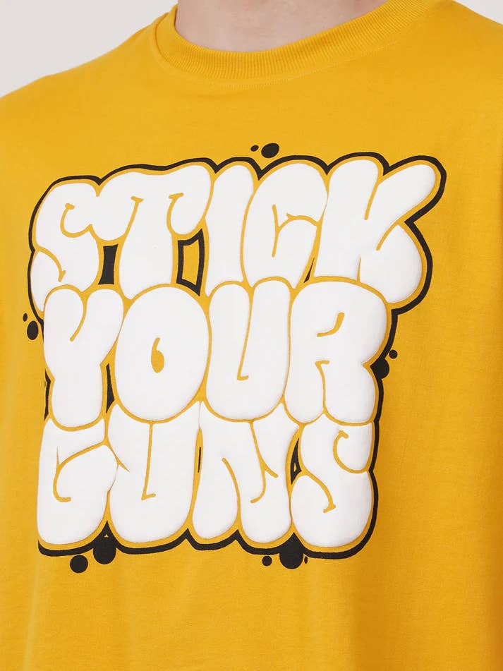 Colourjoylondon - Wholesale Screen Printed T-Shirt - Men's - Stick Your Guns Roundneck Half Sleeve Oversized Tshirt4