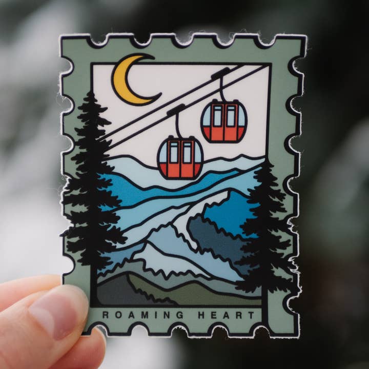 Carimbo de esqui | Adesivo por atacado de Roaming Heart