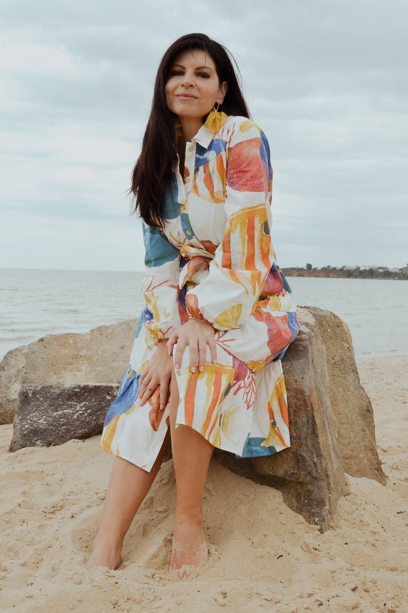 Ostara Collection - Wholesale Dress – Women's - Reef Romance 100% COTTON MIDI