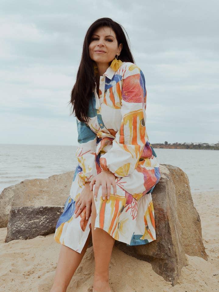 Ostara Collection - Wholesale Dress – Women's - Reef Romance 100% COTTON MIDI0