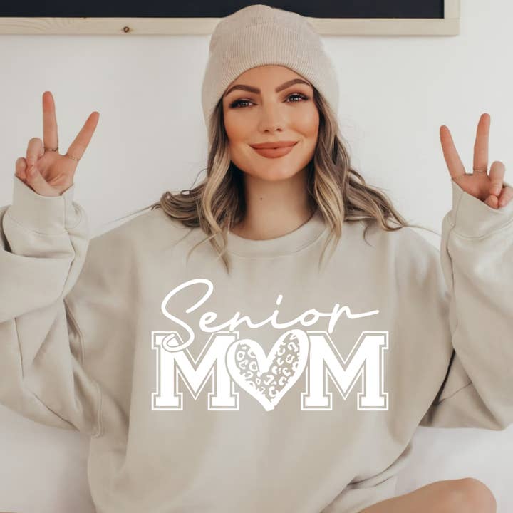 TEELUX - Wholesale Sublimation Transfer - (Shirt not included) Senior Mom - WHITE Screen print Transfer3