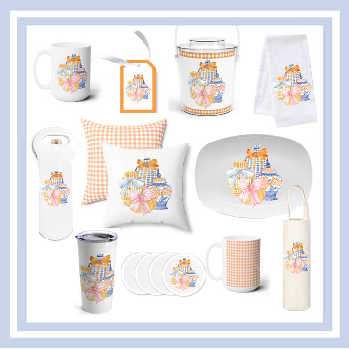 Peachy Pendants - Wholesale Platter - Platter - Charming Pumpkin with Ginger Jars4