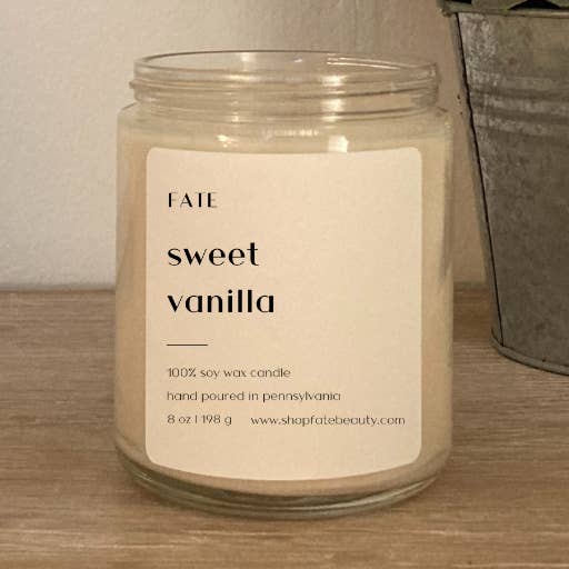 Fate Naturals - Wholesale Jar/Filled Candle - Sweet Vanilla Non-Toxic Candle