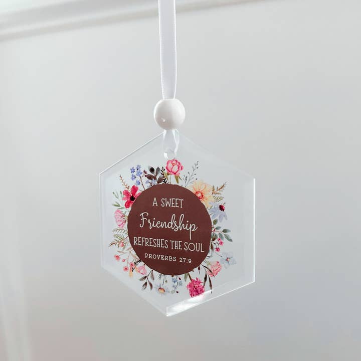 So Thoughtful Gifts - Wholesale Suncatcher - Scripture Window Charm - Proverbs 27:9 | Suncatcher1