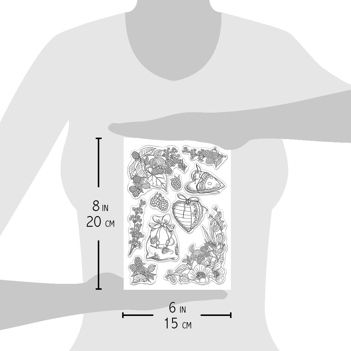 Ecstasy Crafts Distributing - Wholesale Rubber/Decorative Stamp - Ciao Bella Clear Stamp Set 6x8 Blackberries2