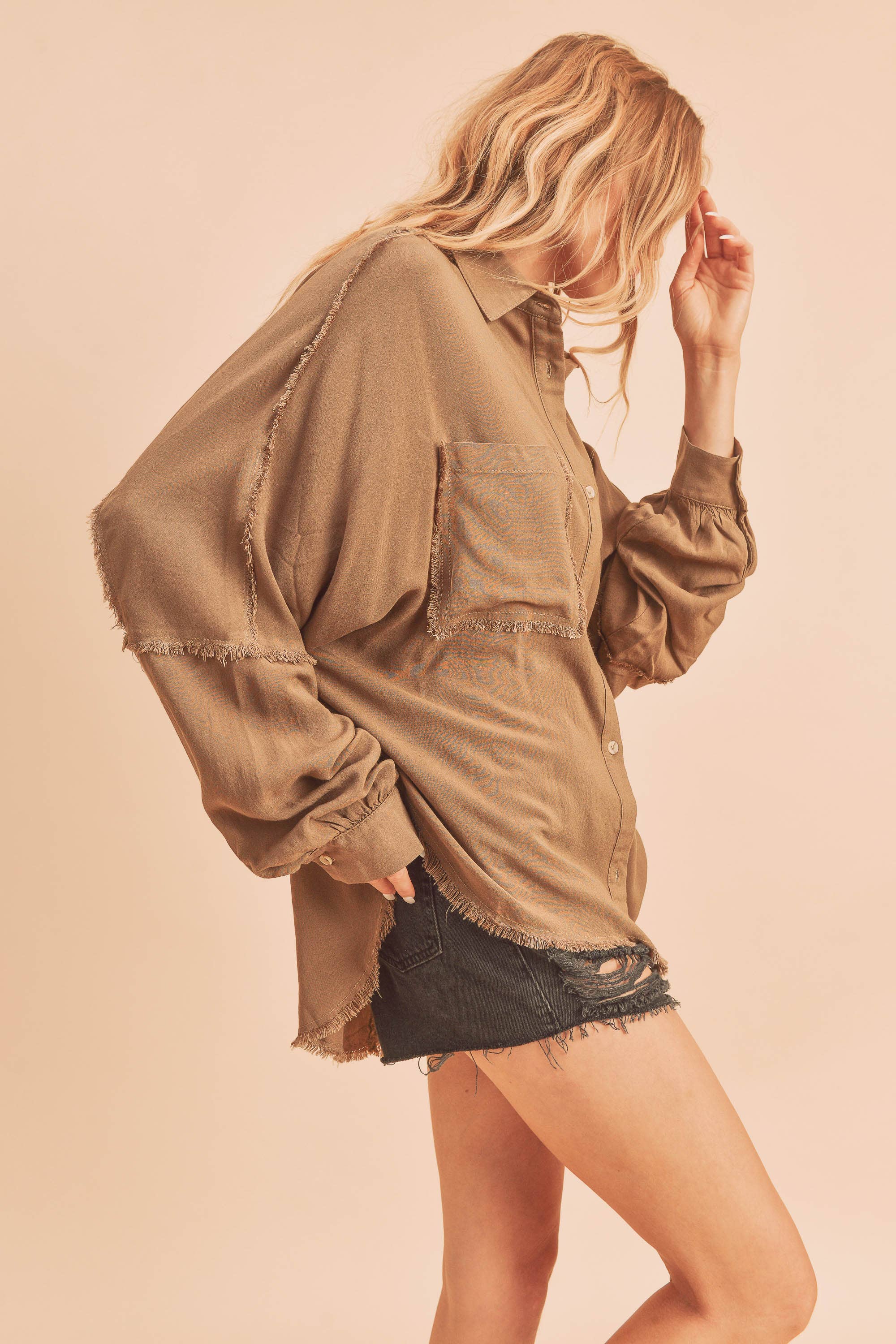 AEMI + CO - Wholesale Button Down Shirt - Women's - 879AK Delilah Shirt46