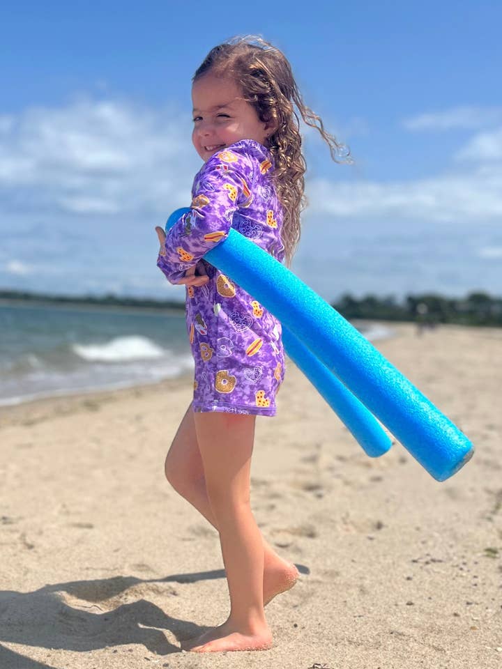 Tie Dye UPF 50+ Rash Guard - Purple Multi for wholesale by PiccoliNY