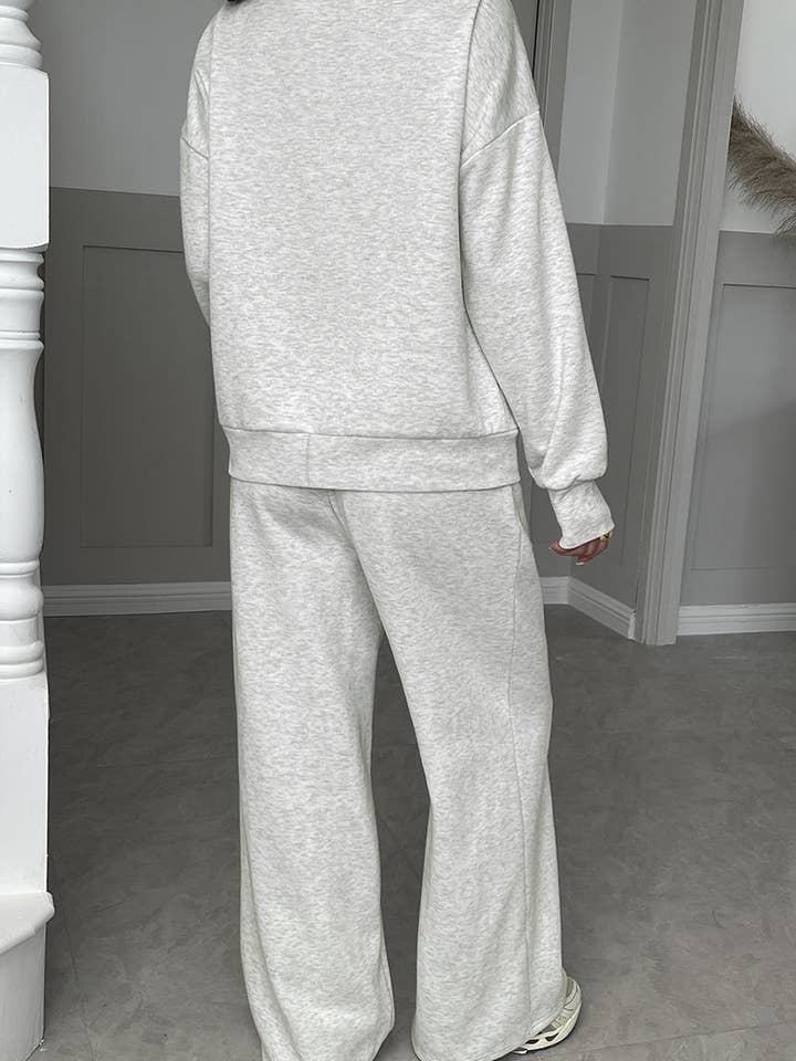 GREY Cozy Button-Up Lounge Set for wholesale on Faire4