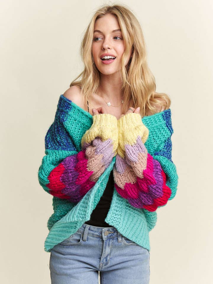 CESW3604 - MULTI COLOR SWEATER CARDIGAN for wholesale by ADORA LA