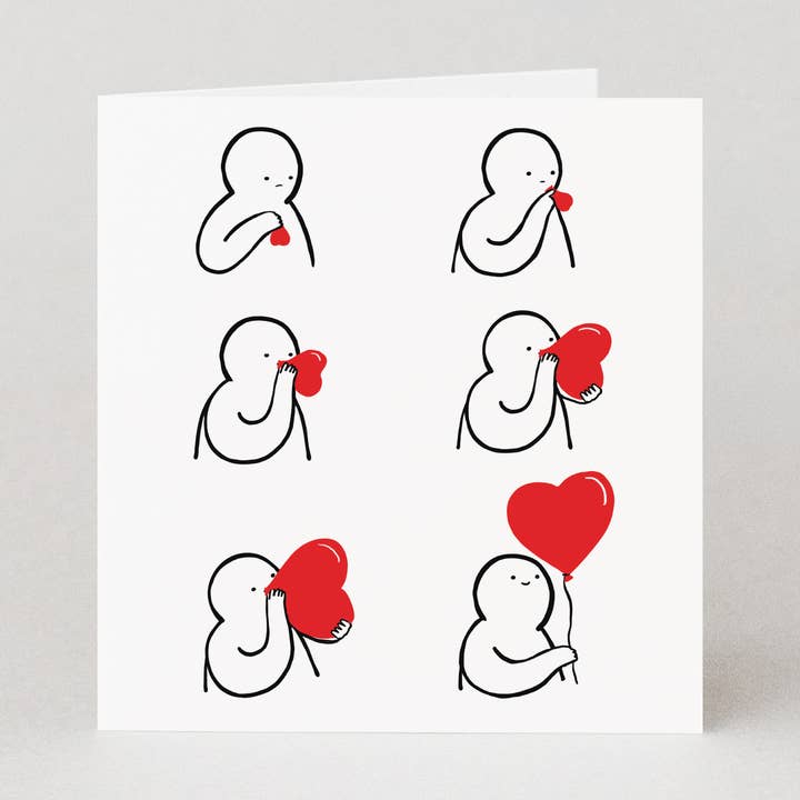 Hartjesballon Valentijnskaart | Liefdeskaart | Jubileum voor wholesale door Studio Boketto