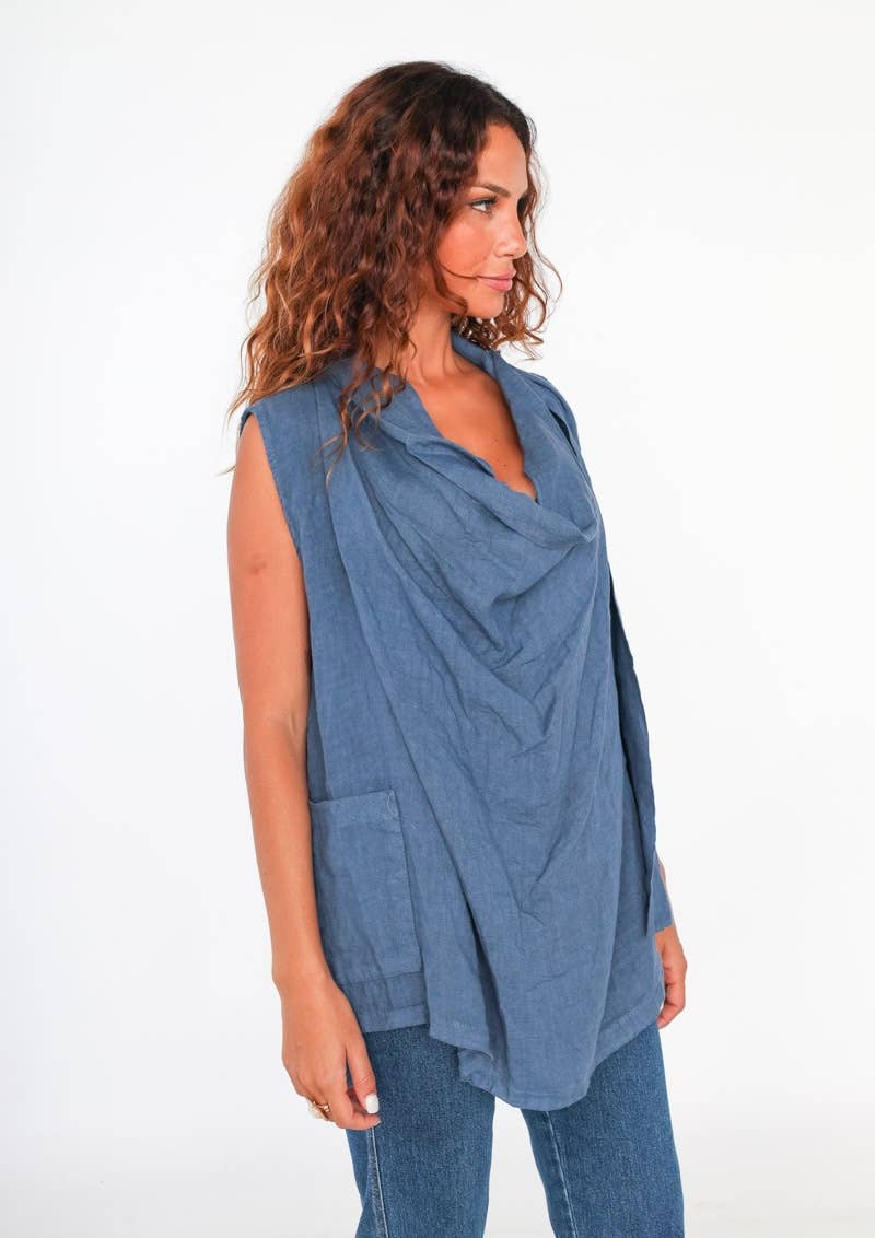 LINEN & COTTON HOUSE – Großhandel Oberbekleidungsweste – Damen – WESTE AUS LEINEN 5172 BESTSELLER FRÜHLINGS- UND SOMMERKLEIDUNG 50