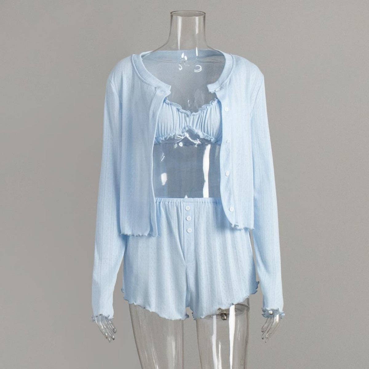 alberalkirk - Wholesale Sleepwear Set - Women's - Knit Pajama Set Three Piece Women Multiple Colors N5A2962