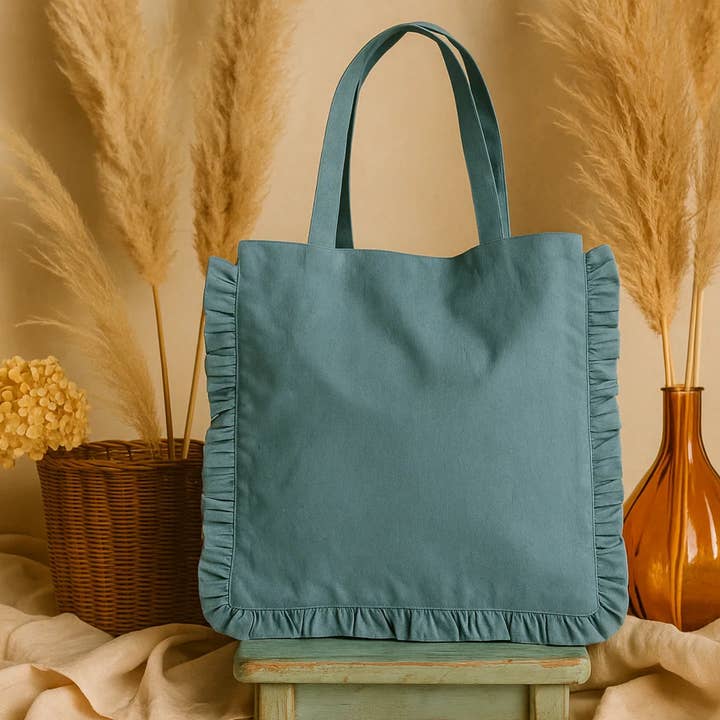 Fabrica Kraft – Engroshandel Tote bag - Dame – Canvas Ruffle Taske | Canvas Farvet Taske | Uden Mærke1