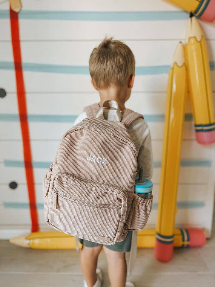 Daycare Corduroy Toddler Backpack-Iced Latte for wholesale by Yooushi