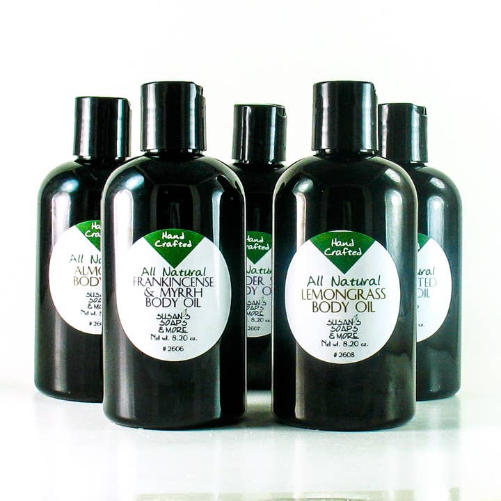 Natural Body Oil with Essential Oils for wholesale by Susan’s Soaps & More