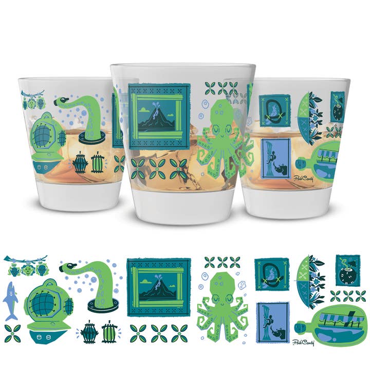 Park Candy - Wholesale Drinking Glass/Cup - Blue Hawaii Tiki Tiki Mai Tai Glass - 15 oz1