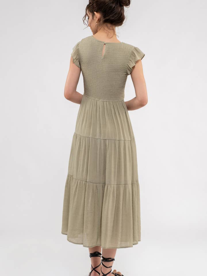 Blu Pepper - Venta al por mayor Vestido - Mujer - Vestido midi con volantes y cuerpo fruncido84